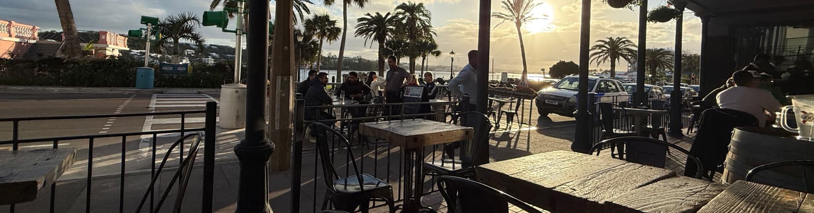 Bermuda restaurant interior with warm lighting